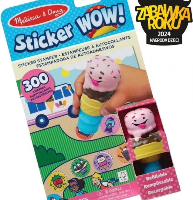 Sticker Wow – matricás könyv és bélyegző – fagylalt