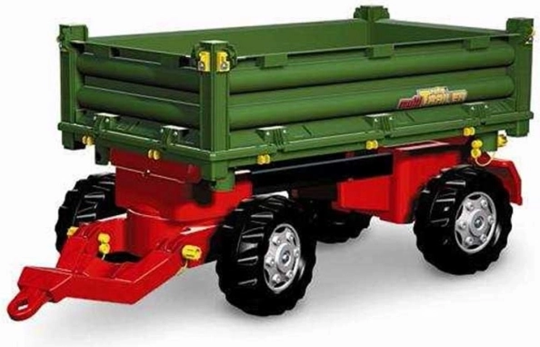 Zöld, két tengelyes billenő utánfutó Rolly Toys pedálos traktorokhoz