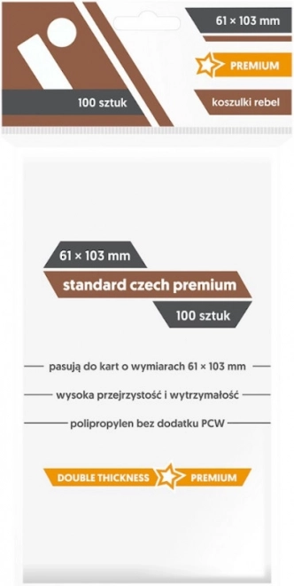 Rebel prémium kártyavédők 61x103 mm 100 db