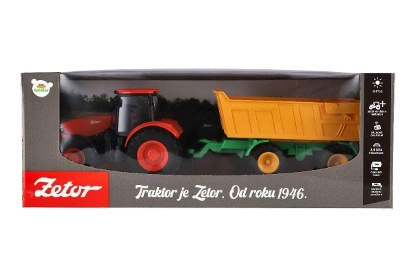 Zetor távírány traktor rc utánfutóval 42 cm 2,4 GHz akkumulátorral és hanggal