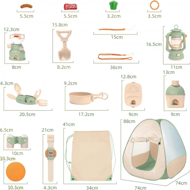 Woopie Kemping Sátor Kis Felfedezőknek XXL 15 db