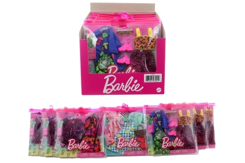 Barbie ruhák pöttyös blúz és kockás szoknya, ruhák – 1. változat