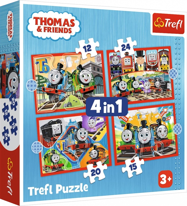 Trefl puzzle Thomas a gőzmozdony 4 az 1-ben