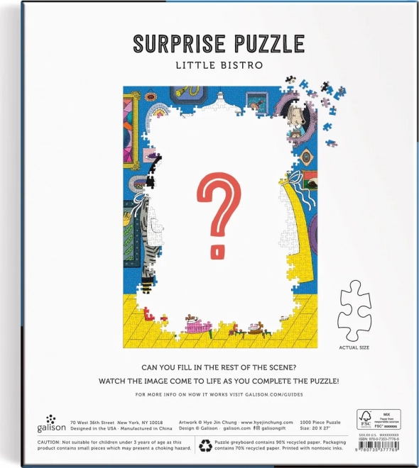 GALISON Meglepetés puzzle Kis bisztró 1000 darabos