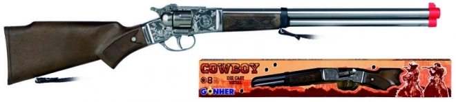 Ezüst színű fém cowboy puska - 8 lövés