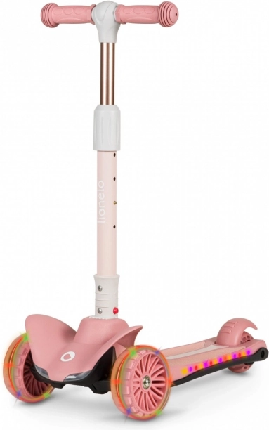 Gyerek háromkerekű roller LED-del LIONELO Timmy Pink Rose