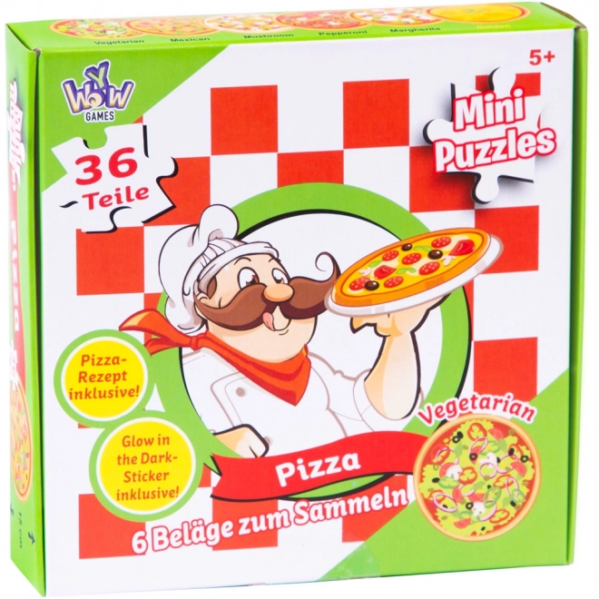 Pizza témájú kör alakú puzzle 36 darabos