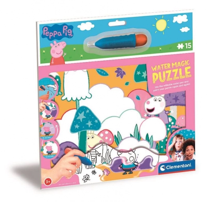 Clementoni vízvarázs puzzle – Peppa malac 15 darabos