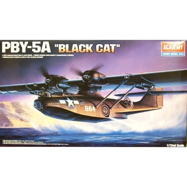 Academy repülőgép modell PBY-5A Black Cat