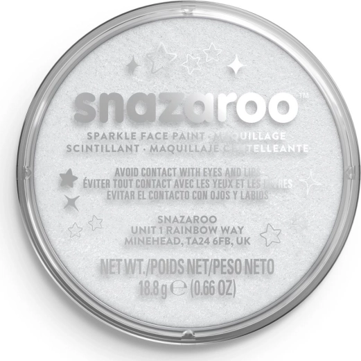 SNAZAROO Arcfesték Csillogó Fehér (Sparkle White) 18 ml