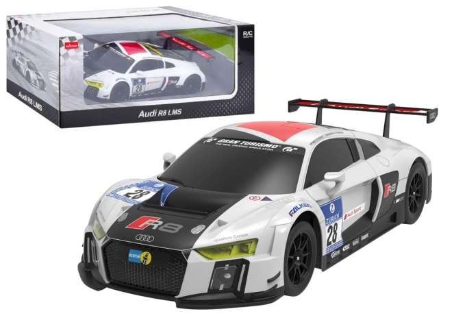 Távirányítós AUDI R8 LMS 1:24 modellautó fehér-fekete