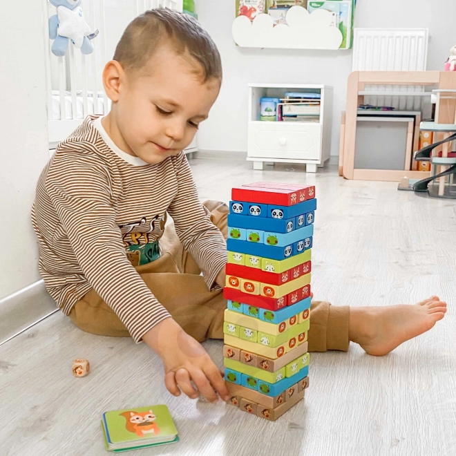 Fa játék Jenga Állatok TOOKY TOY