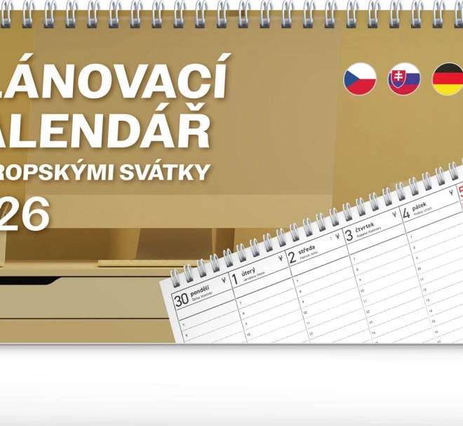 Asztali naptár Európai ünnepekkel 2026