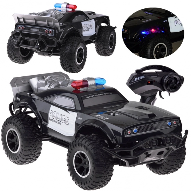 Nagy távirányítós monster truck RENDŐREK világítással Rc0626