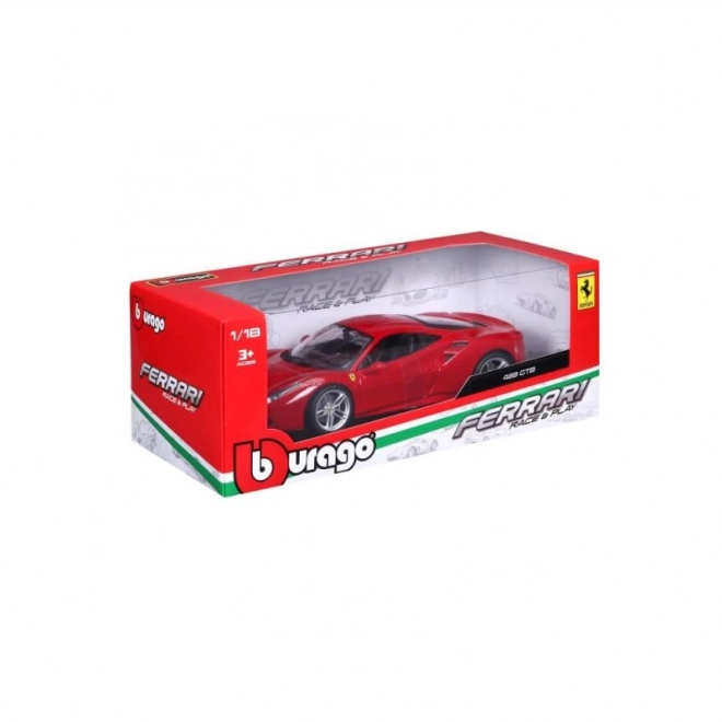 Fém autó modell Ferrari 488 GTB piros