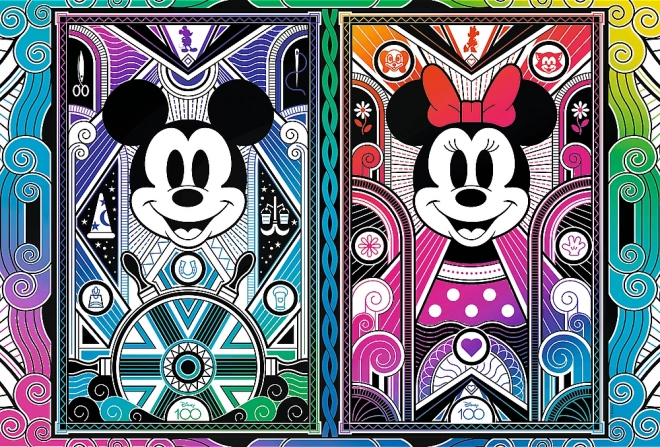 Mickey egér és Minnie fa puzzle - TREFL Wood Craft Origin, 501 darab