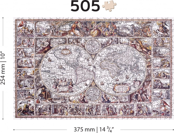 Felfedezések korának térképe fa puzzle 505 darabos