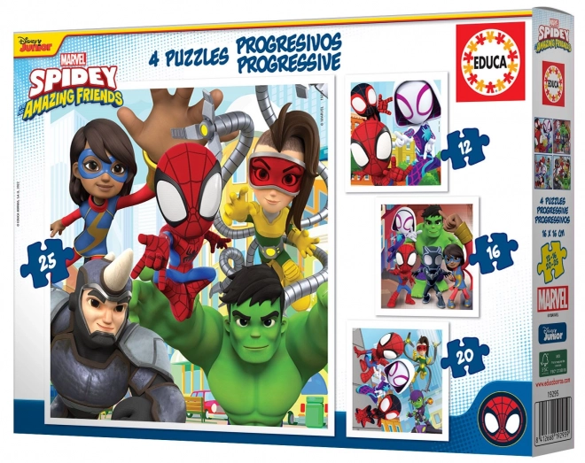 Educa Spidey és csodálatos barátai puzzle 4 az 1-ben