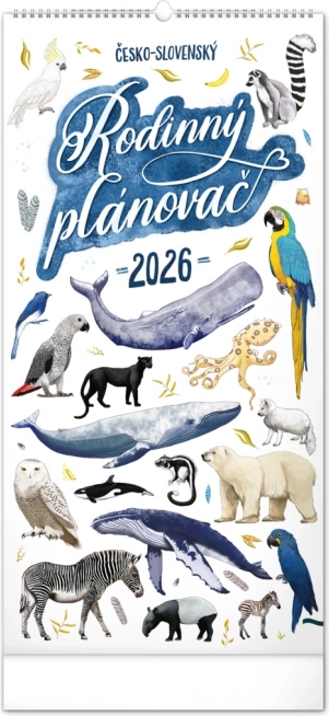 Fali naptár Családi tervező 2026 Animalium illusztrációkkal