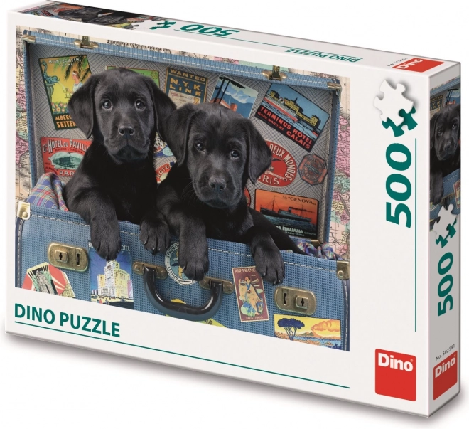 Puzzle Kutyakölykök bőröndben 500 részes