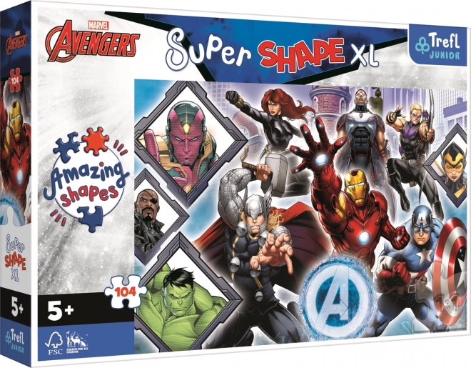 Avengers szuper alakú XL puzzle 104 darabos