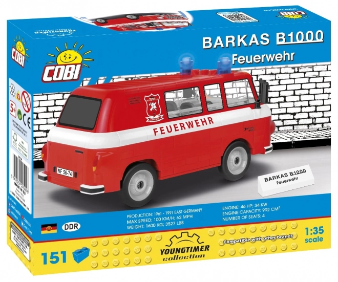 Cobi Barkas B1000 tűzoltó autó építőszett