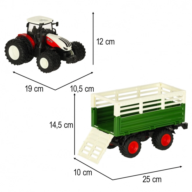 RC traktor pótkocsival