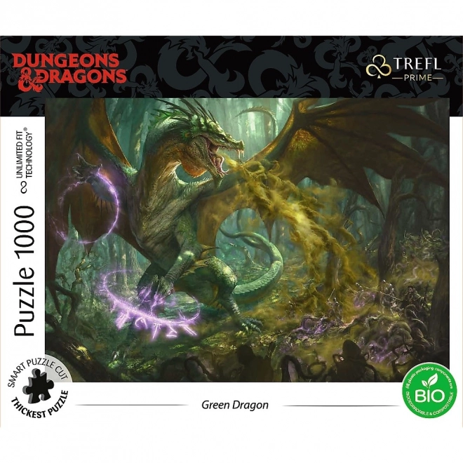 Zöld sárkány 1000 darabos puzzle - TREFL UFT Dungeons & Dragons