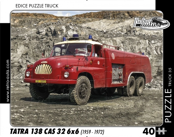 Retro puzzle autó - Tatra 138 CAS 32 6x6 teherautó