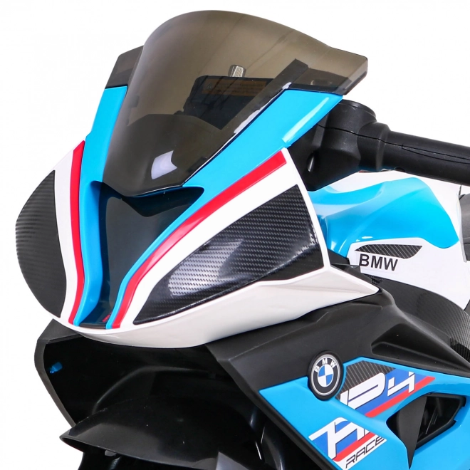 BMW HP4 Gyerekeknek elektromos motor kék + 3 kerék + LED + MP3 USB + Eco bőr