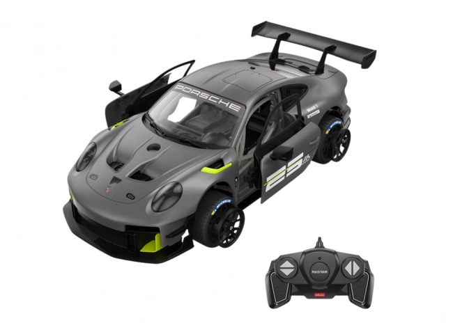 Konstrukciós építőkocka RC autó - Porsche 911 GT2 szürke 68 darab