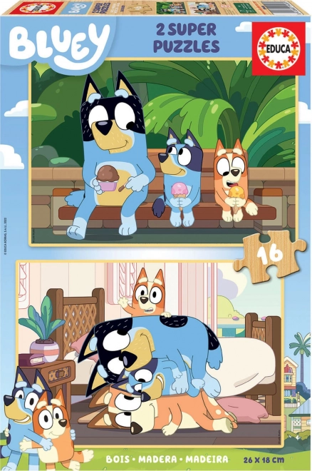 Bluey fa puzzle 2x16 darabos szett