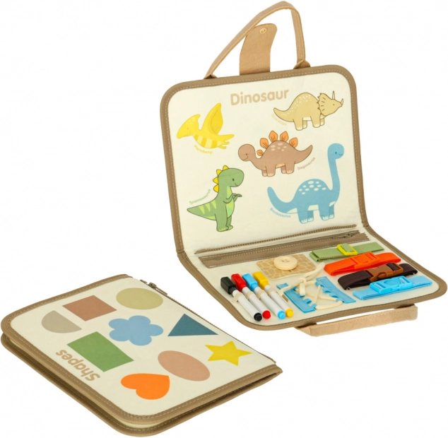 Montessori érzékszervi bőrönd dinoszauruszokkal