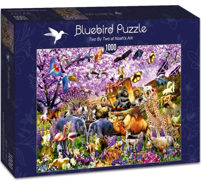 Kék ír doboz puzzle két fő részére Noé bárkáján 1000 darabos