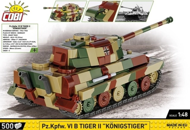 Tiger II Királytigris modelltank műanyag építőelemekből