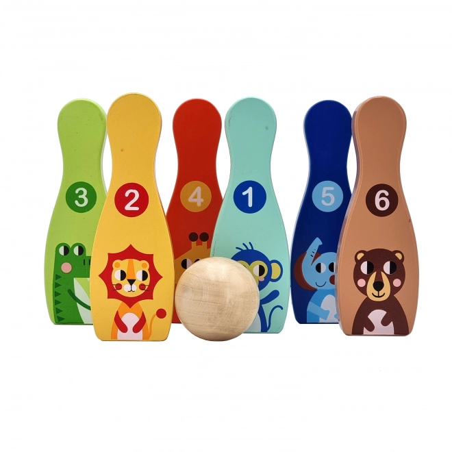 Tooky Toy állatos fa tekék gyerekeknek