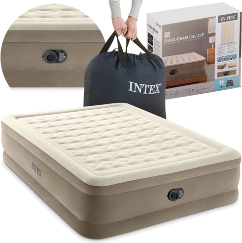 Felfújható velúr ágy beépített pumpával Intex 203 × 152 × 46 cm