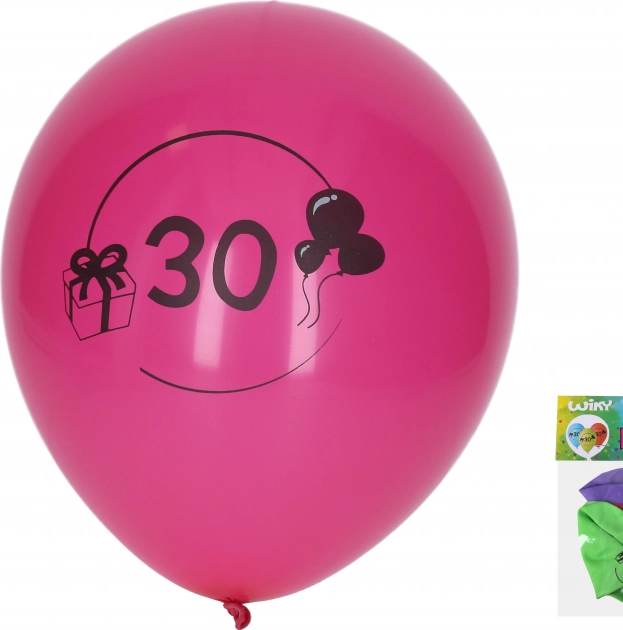30 cm-es felfújható lufik 30-as számmal – 5 db-os készlet