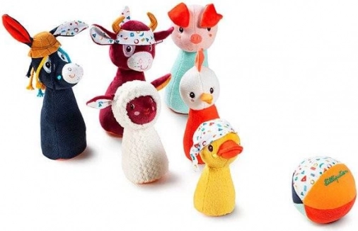 Lilliputiens textil kuglibábuk – Tanyasi kollekció, csengővel 12 hó+