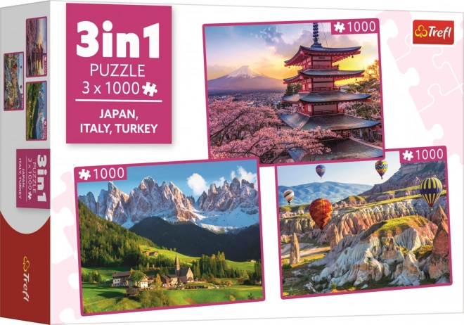 trefl puzzle japán olaszország törökország 3x1000 darab