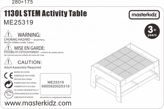 Masterkidz fa oktatási asztal tartozékokkal STEM Fal