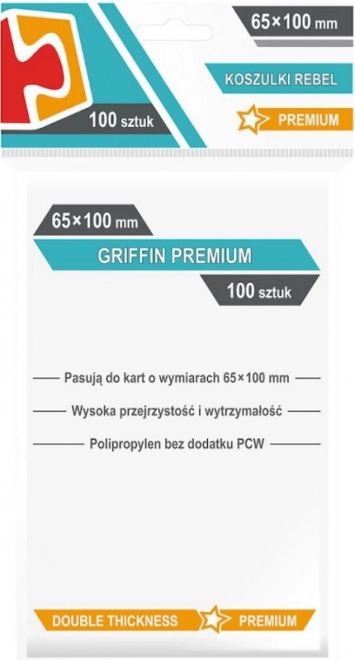 Griffin prémium kártyavédő tokok 65x100mm 100 db