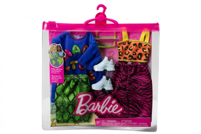 Barbie ruhák pöttyös blúz és kockás szoknya, ruhák – 1. változat