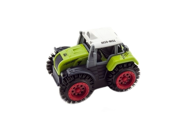 Traktor forgatható műanyag 10cm több színben elemmel