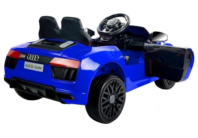 Kék Audi R8 Spyder akkumulátoros autó gyerekeknek