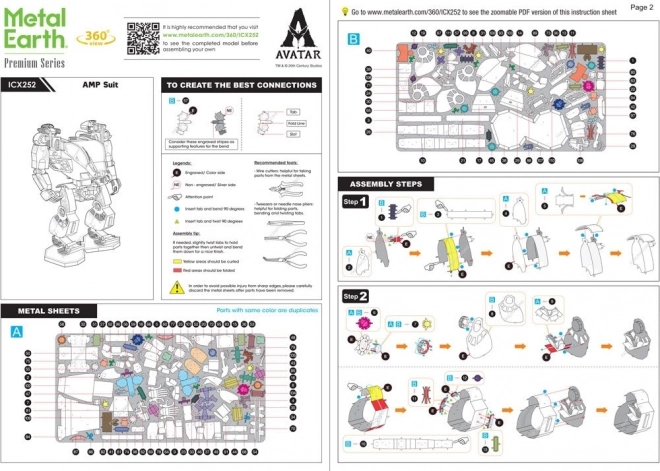 3D fém puzzle: Avatar AMP Suit