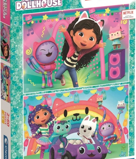Puzzle Gábriel varázslatos háza: Örülj velünk 2x60 darab
