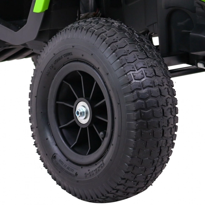 Gyermek ATV Air akkumulátoros quad Fekete-Zöld + felfújható kerekek + MP3 rádió + lassú indítás
