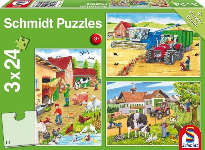 szórakoztató SCHMIDT Farmon puzzle készlet