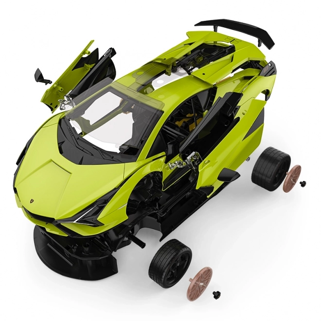 Lamborghini Sian zöld távirányítós autó 1:18 Rastar 2,4 GHz-es távvezérlővel és 72 részes karosszéria készlettel